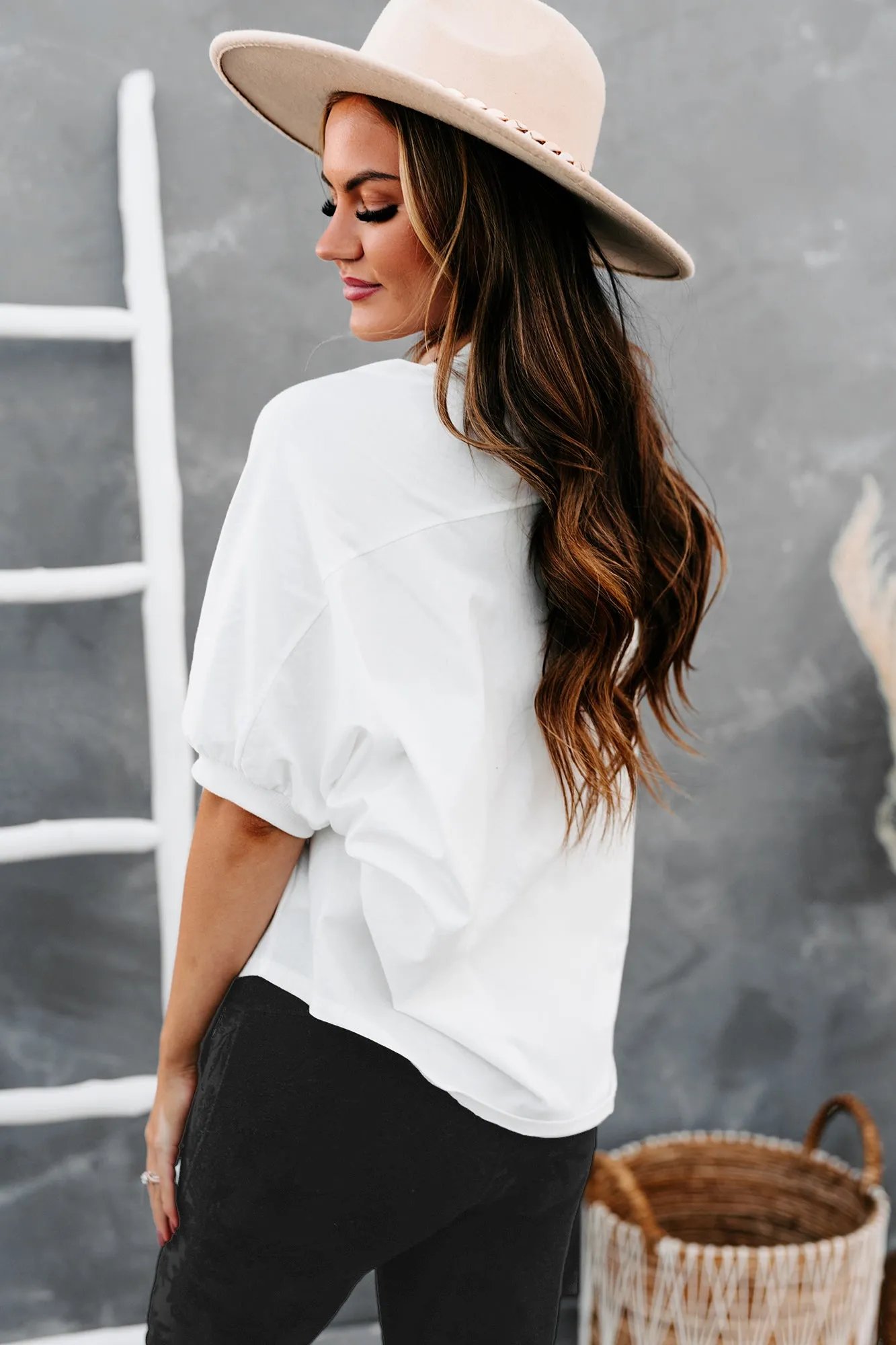 Take My Advice Puffy Sleeve Top (White)