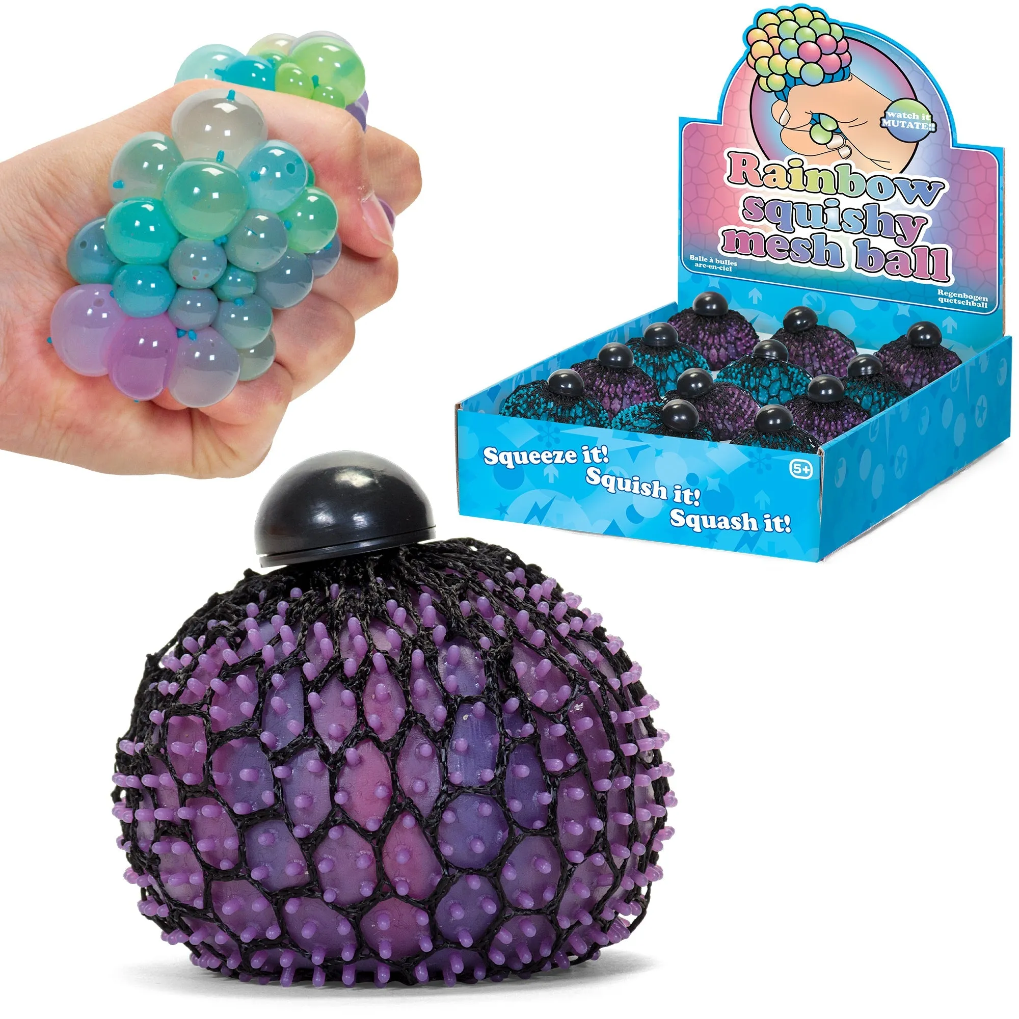 Tobar Rainbow Squishy Mesh Ball Assorted Styles