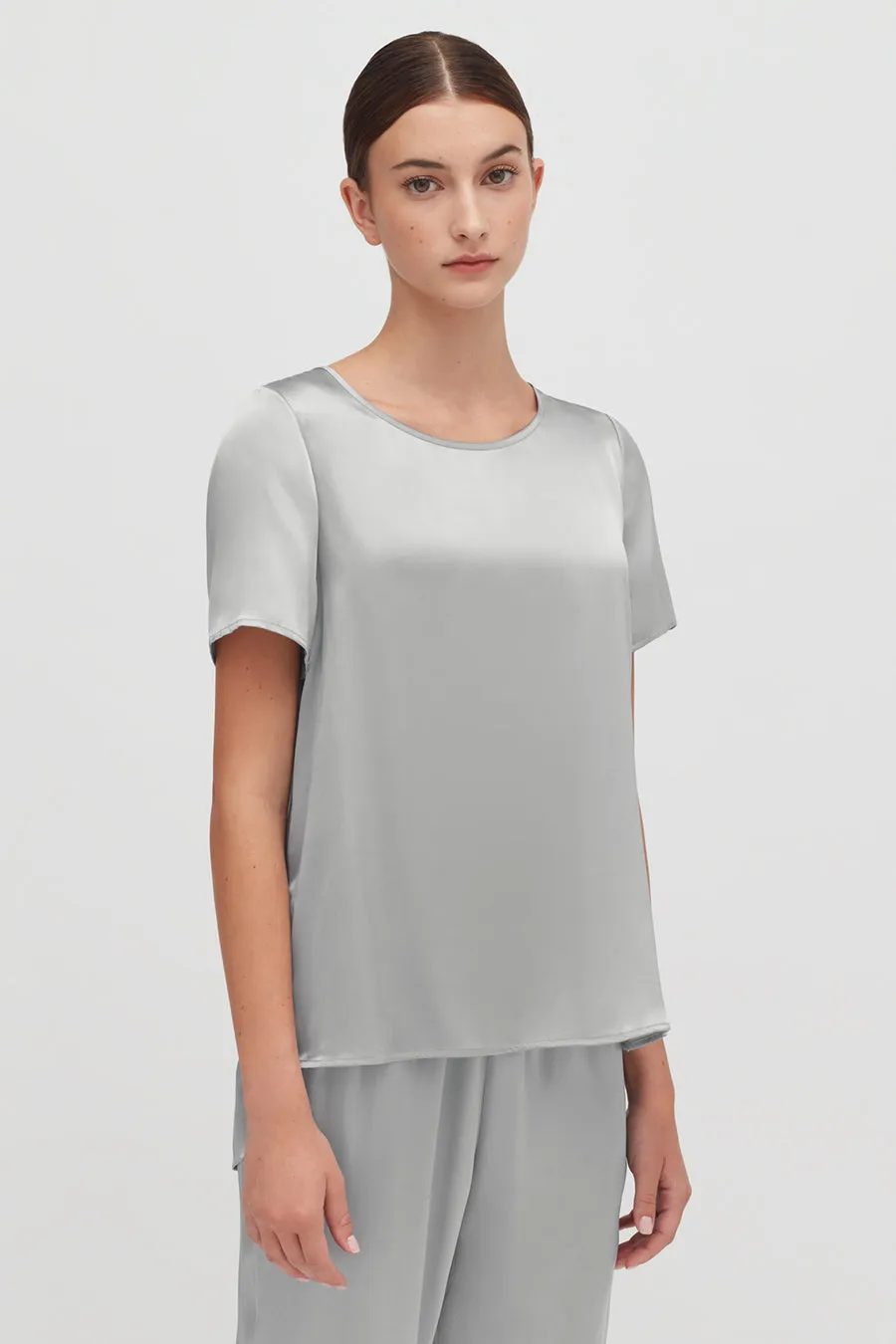 Washable Charmeuse High-Low Top