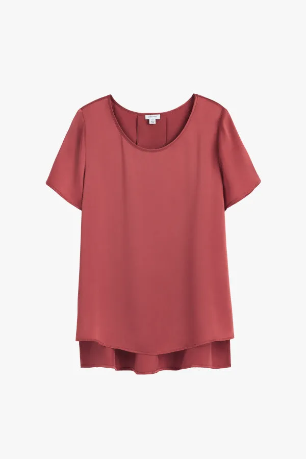 Washable Charmeuse High-Low Top