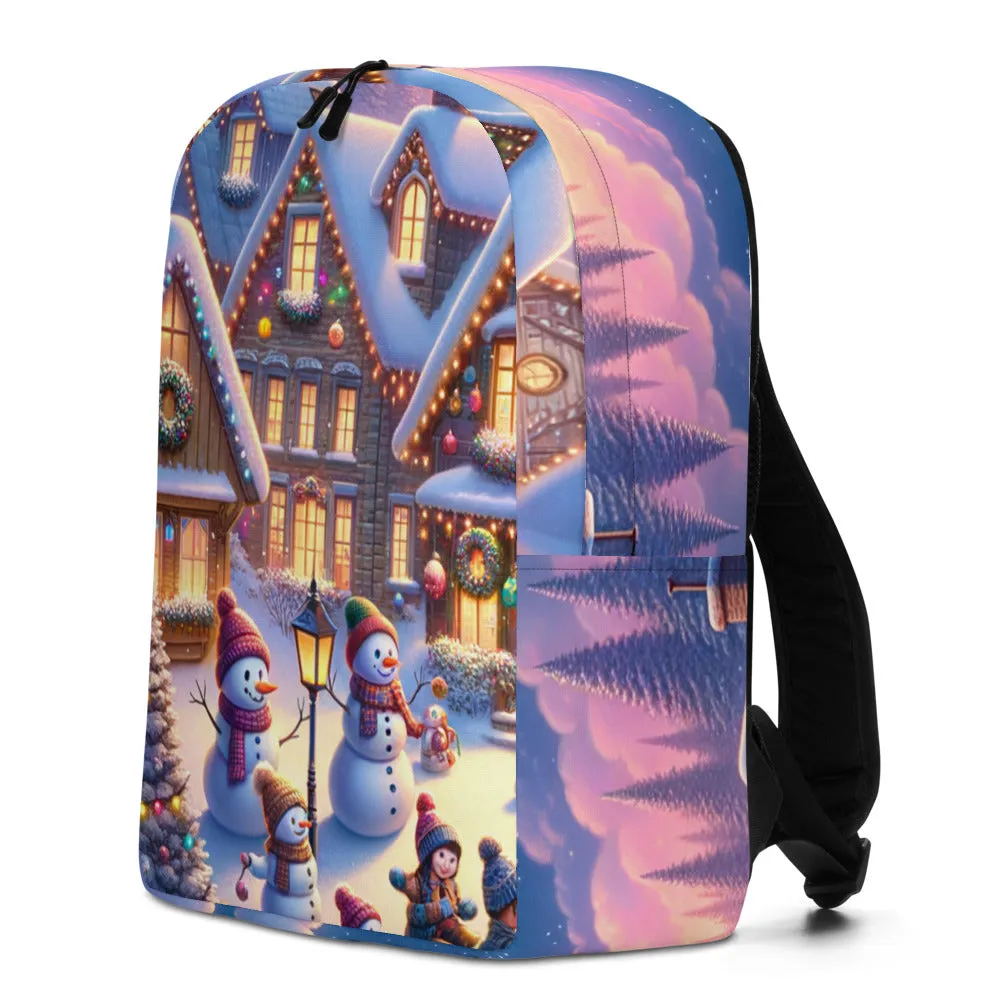 Whimsical Winter Wear Minimalist Backpack