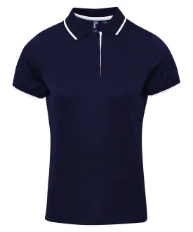 Womens contrast Coolchecker® polo | Navy/White