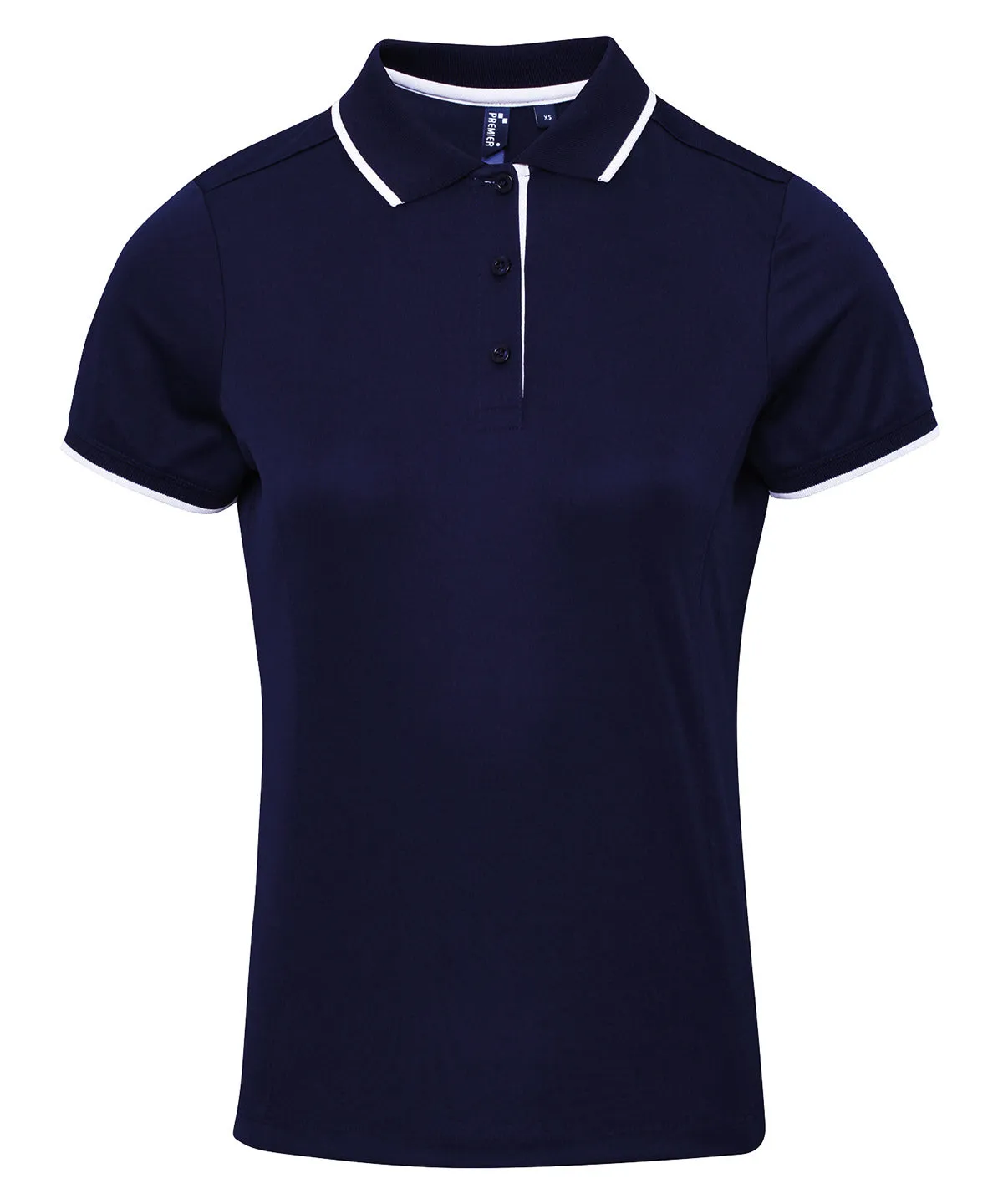 Womens contrast Coolchecker® polo | Navy/White