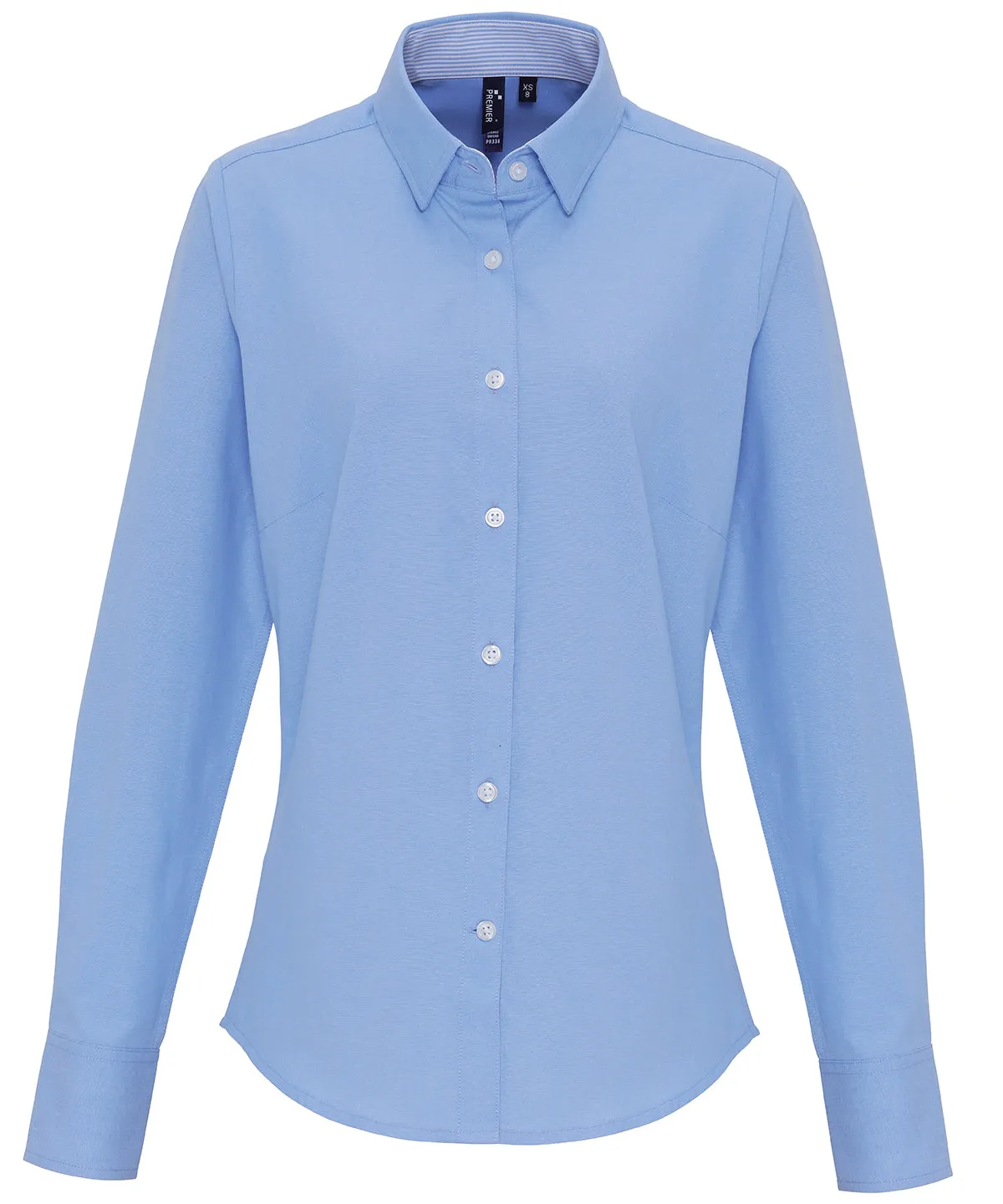Womens cotton-rich Oxford stripes blouse | Oxford Blue