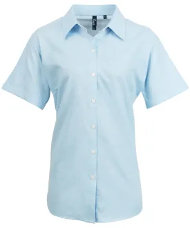 Womens signature Oxford short sleeve shirt | Light Blue